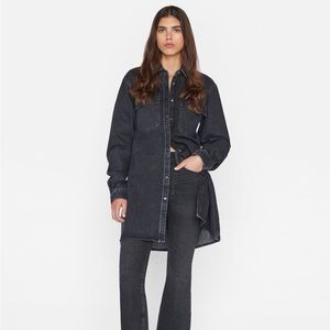 Frame A-line Shirt Dress in Pompeii Black Denim size S. NWT. Never been worn.